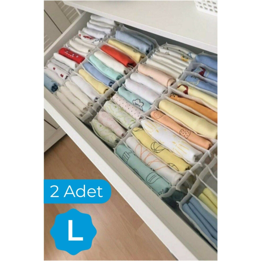 Serstil 2 Adet - Large 8 Gözlü Çekmece Içi Düzenleyici Organizer - 2 Adet 27 X 35 X 17 Dolap İçi Düzenleyici Fiyatı