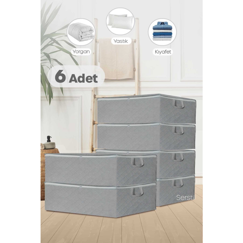 Serstil 6 Adet - Büyük Boy Bazaaltı Ve Çekyat Hurç 64 X 45 X 22 Cm Antrasit Hurç Fiyatı
