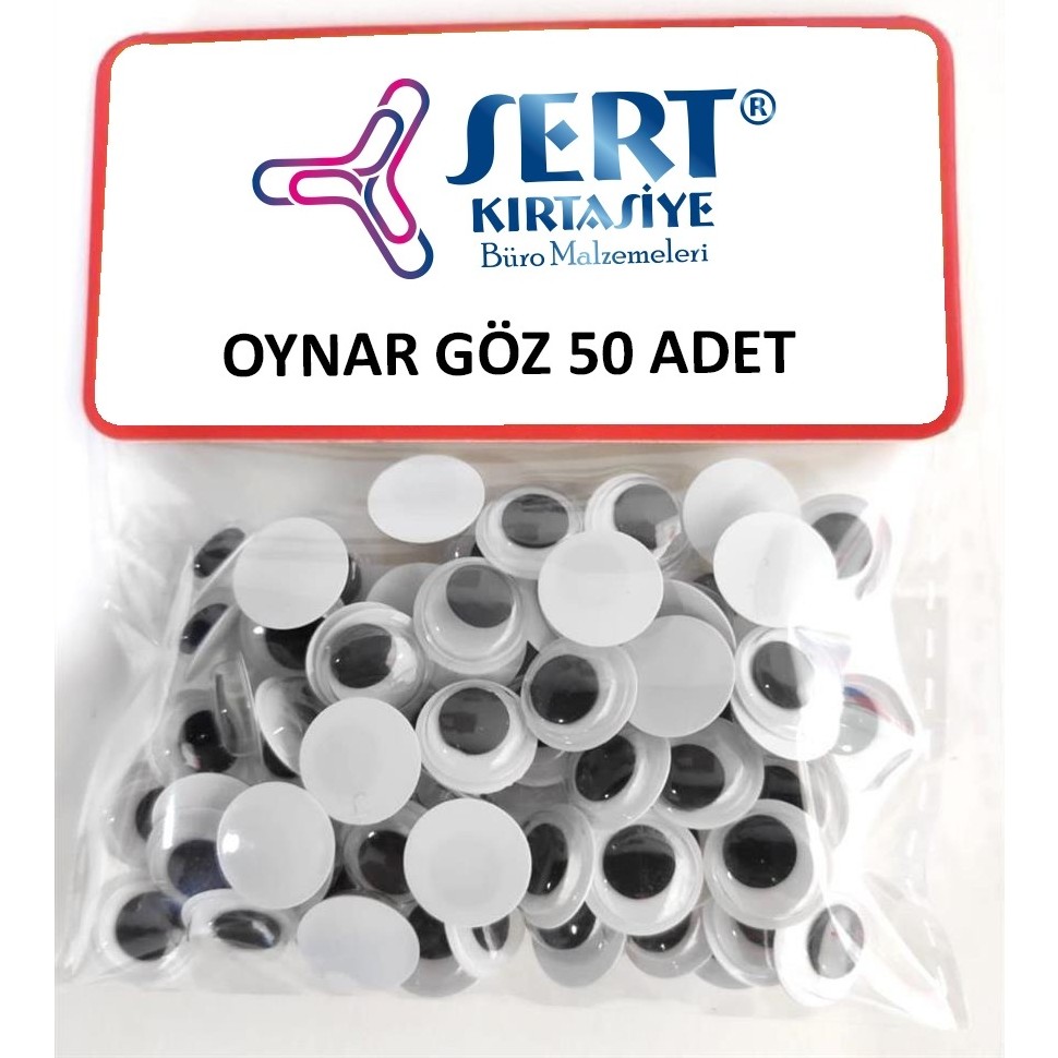 Sert Kırtasiye Oynar Göz 8 mm 50'li Paket Diğer Fiyatı