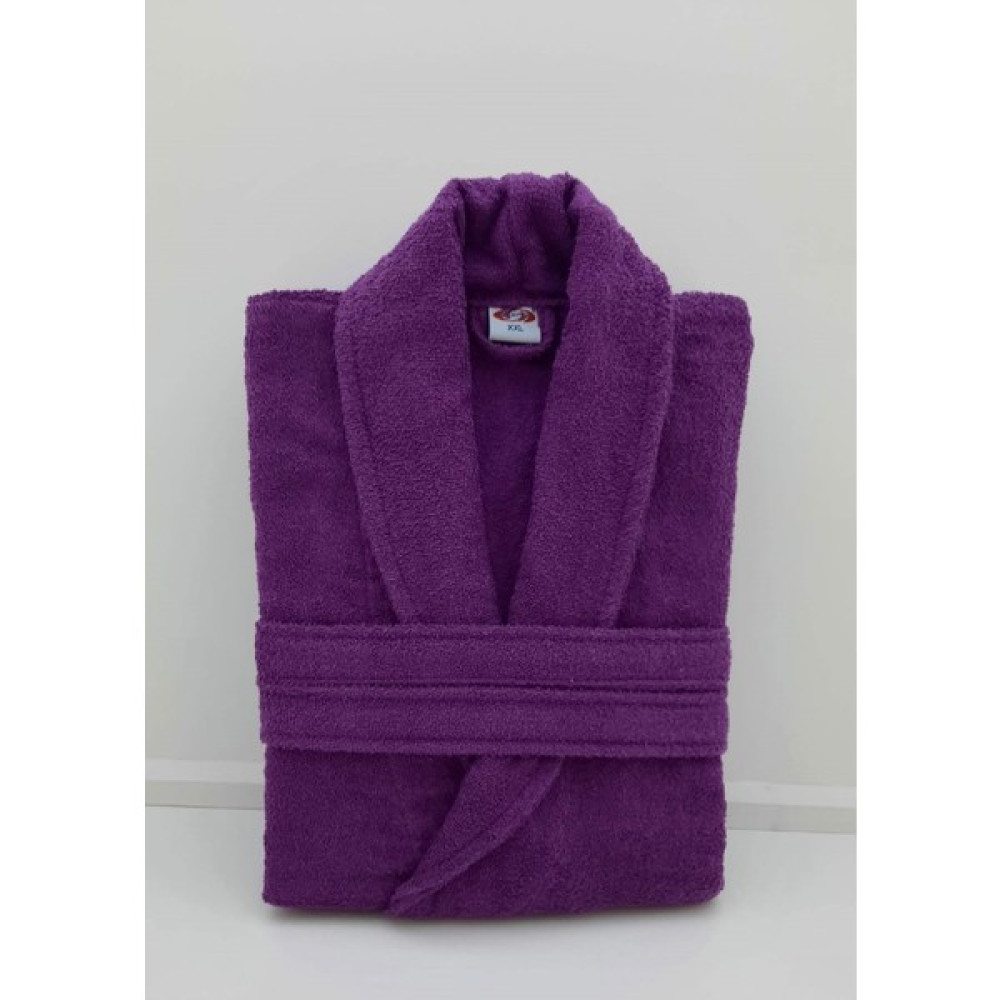 Sertay Havlu %100 Pamuk Bukle Lüks Tek Bornoz S0041 - 4XL - Mürdüm Bornoz Fiyatı
