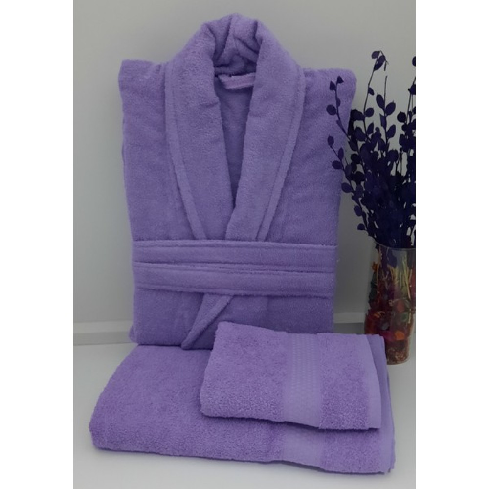 Sertay Petek %100 Pamuk BORNOZ/50X90/70X140 Set 3 Parça S0092 - Lila - 2XL Bornoz Fiyatı