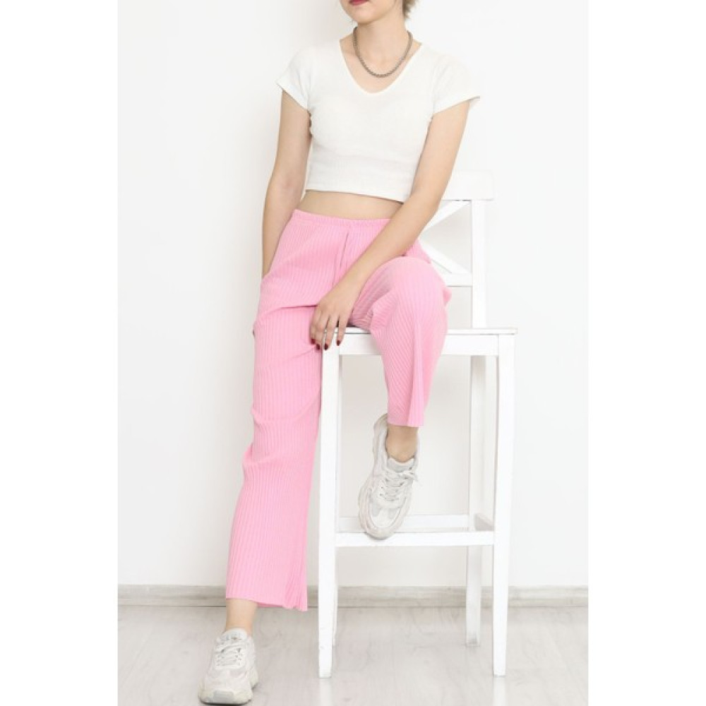 Serte Fitilli Pantolon Koyupembe - 8337.1567. Kadın Pantolon Fiyatı