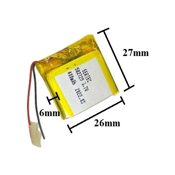 Sertec 582728 3.7V 400 Mah Lityum Polimer Pil 1.5A (Drone Için Uygun Değildir) Normal & Şarj Edilebilir Piller Fiyatı