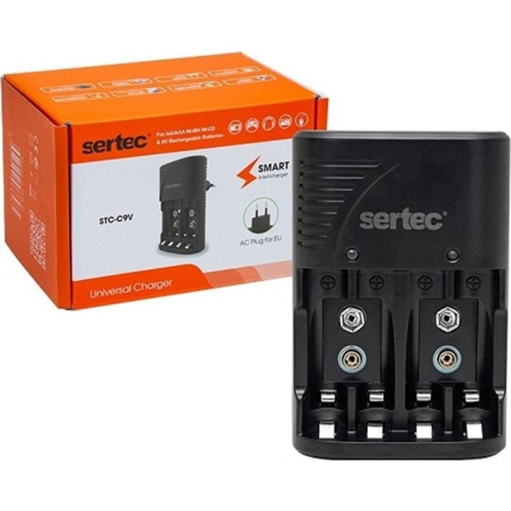 Sertec STC-C9V AA-AAA-9V Uyumlu Universal 4'lü Pil Şarj Aleti Şarj Cihazları & Kitler Fiyatı