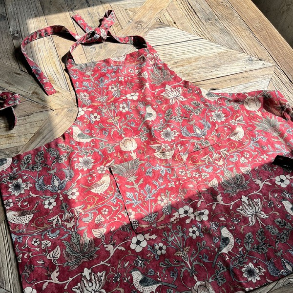Sertex Home Bordo Kuş Desenli Mutfak Önlüğü - Standart Mutfak Önlüğü Fiyatı