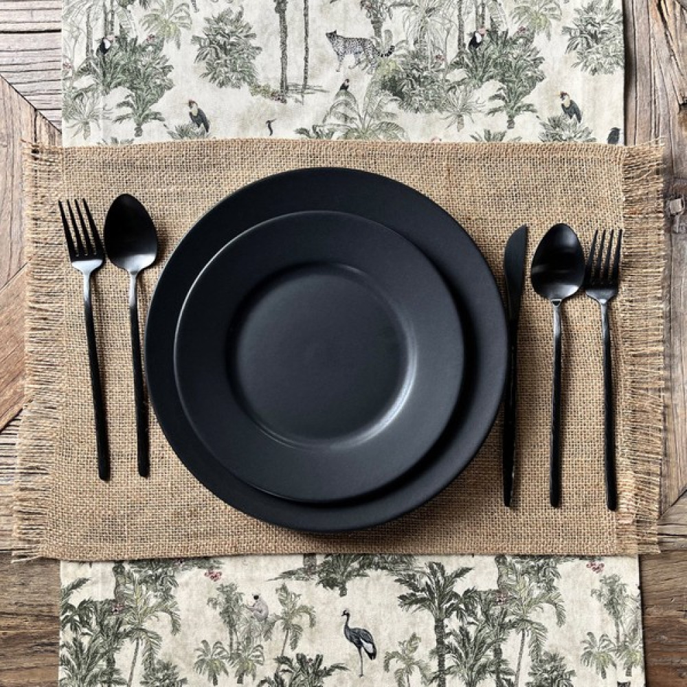 Sertex Home Saçaklı Jüt 2'li Set Amerikan Servis - Açık Kahverengi - 32 x 50 cm Amerikan Servis Fiyatı