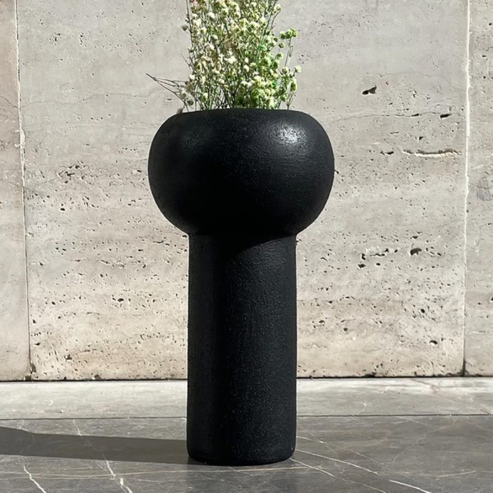 Sertex Home Siyah El Yapımı Doğal Seramik Dekoratif Vazo Vazo Fiyatı