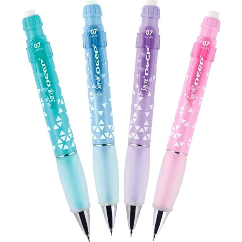 Serve Deep Üçgen Desenli Pastel Renkler Kalem Seti (4 Kalem) Mekanik Kurşun (Versatil) Kalem Fiyatı