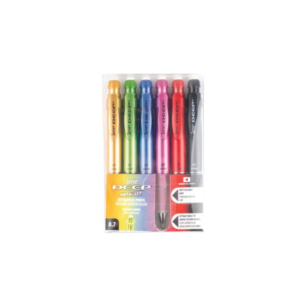 Serve Deep Versatil Uçlu Kalem 0.7mm - Metalik Renkler - Renkli Mekanik Kurşun (Versatil) Kalem Fiyatı