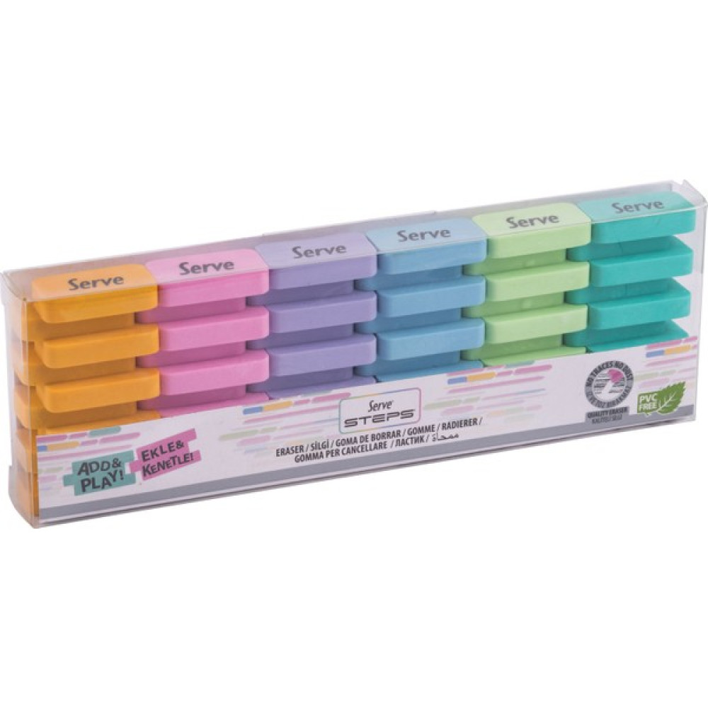 Serve Steps Silgi Pastel 6'lı Silgi Fiyatı