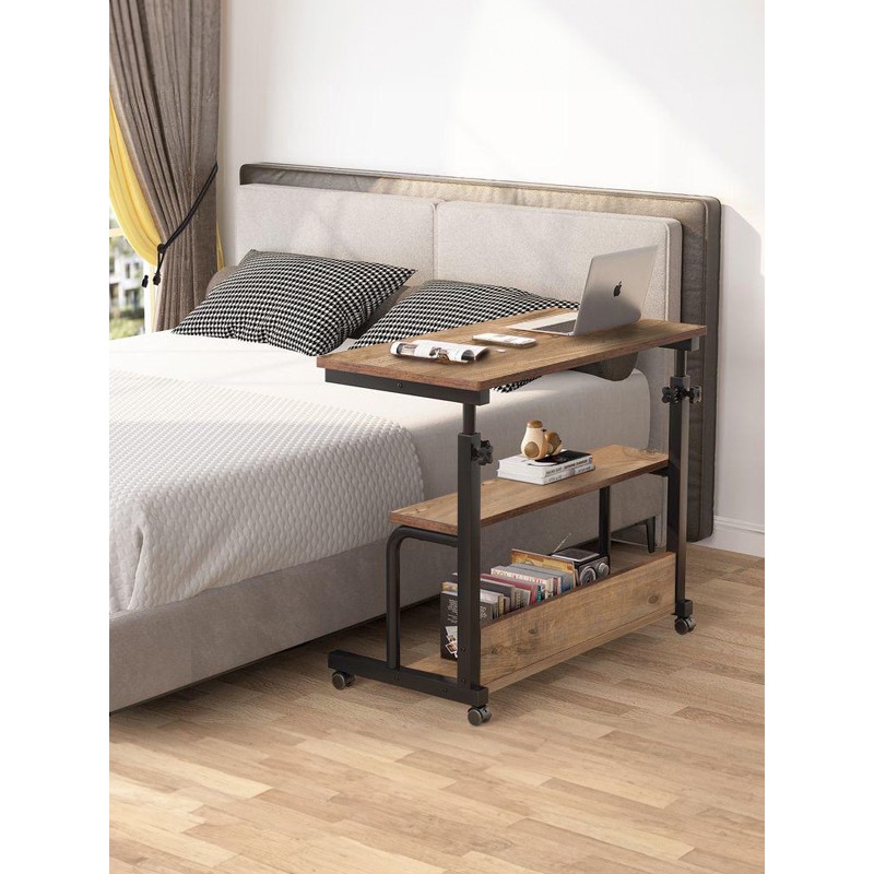 servetavcı Yükseklik Ayarlı Ve Çift Raflı Çalışma Masası - Ceviz (Tekerli) 80 x 40 cm - 80 x 40 cm - Renkli Çalışma Masası Fiyatı