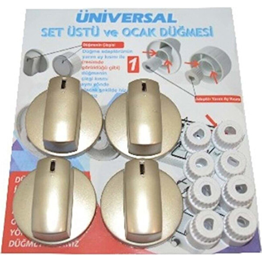 Servisevinde Universal Ankastre / Ocak Düğme Seti Inox Yedek Parça ve Aksesuar Fiyatı