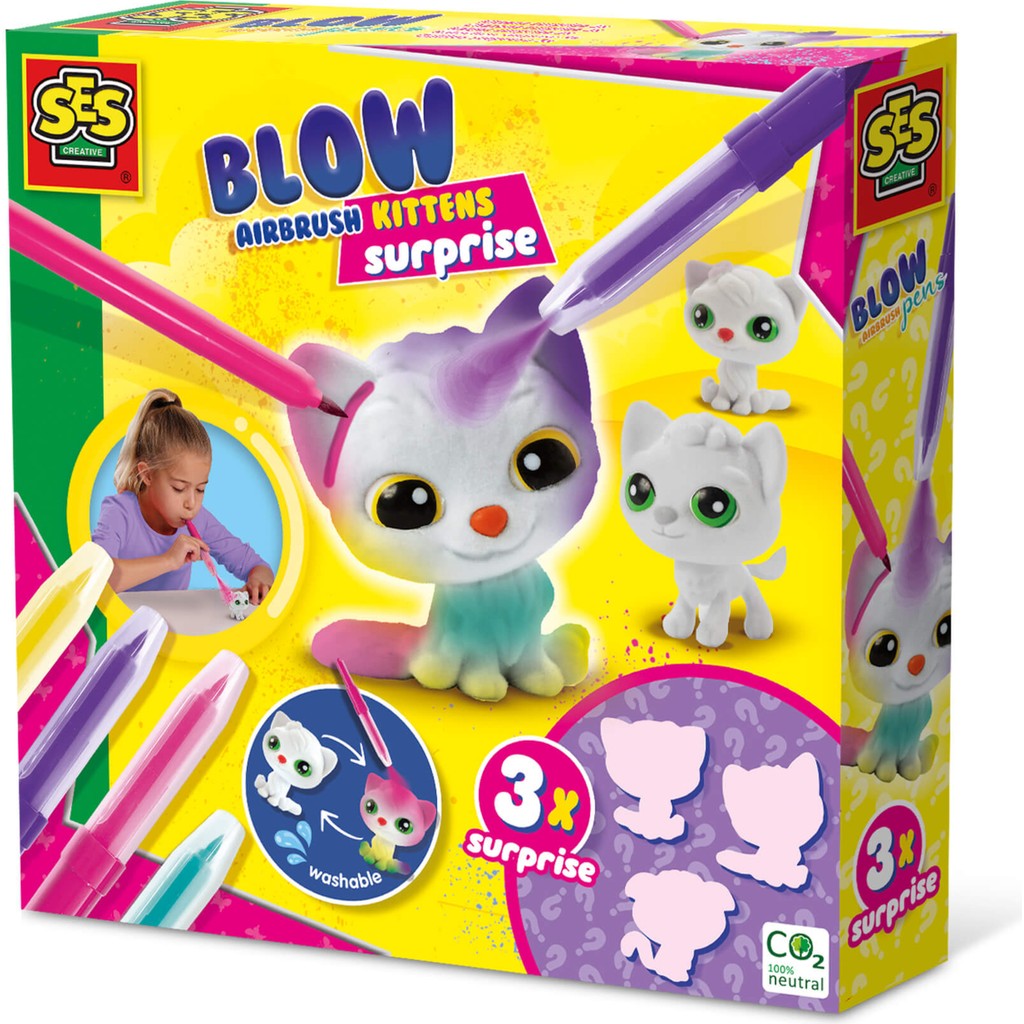 Ses Creative Boya Üfleme Kalemi - 3xKedicik Sürprizi - Renkli Evcil Hayvan Ürünleri Fiyatı