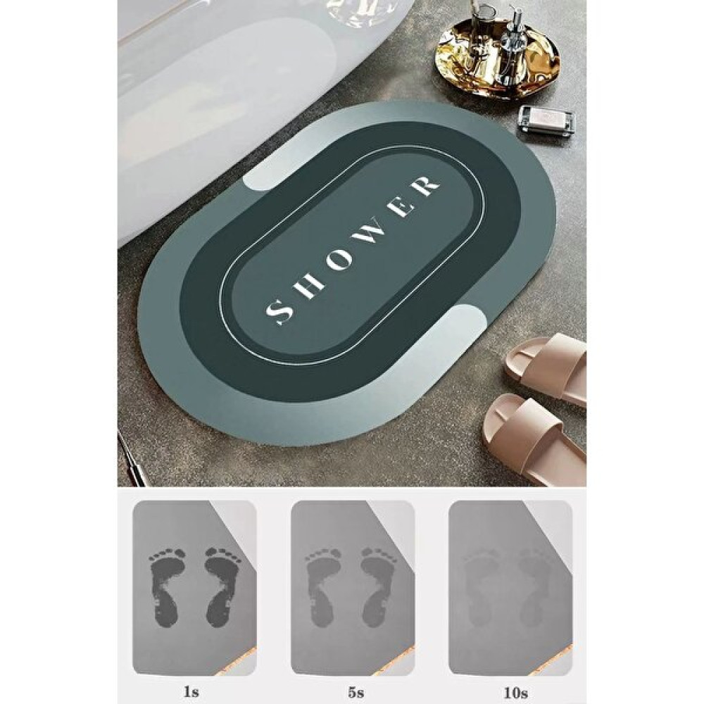 Sesashop Sihirli Su Emici Banyo Paspası Kaymaz Tabanlı Ayak Havlusu 40X60 3,5 mm - Koyu Yeşil Klozet Takımı Fiyatı