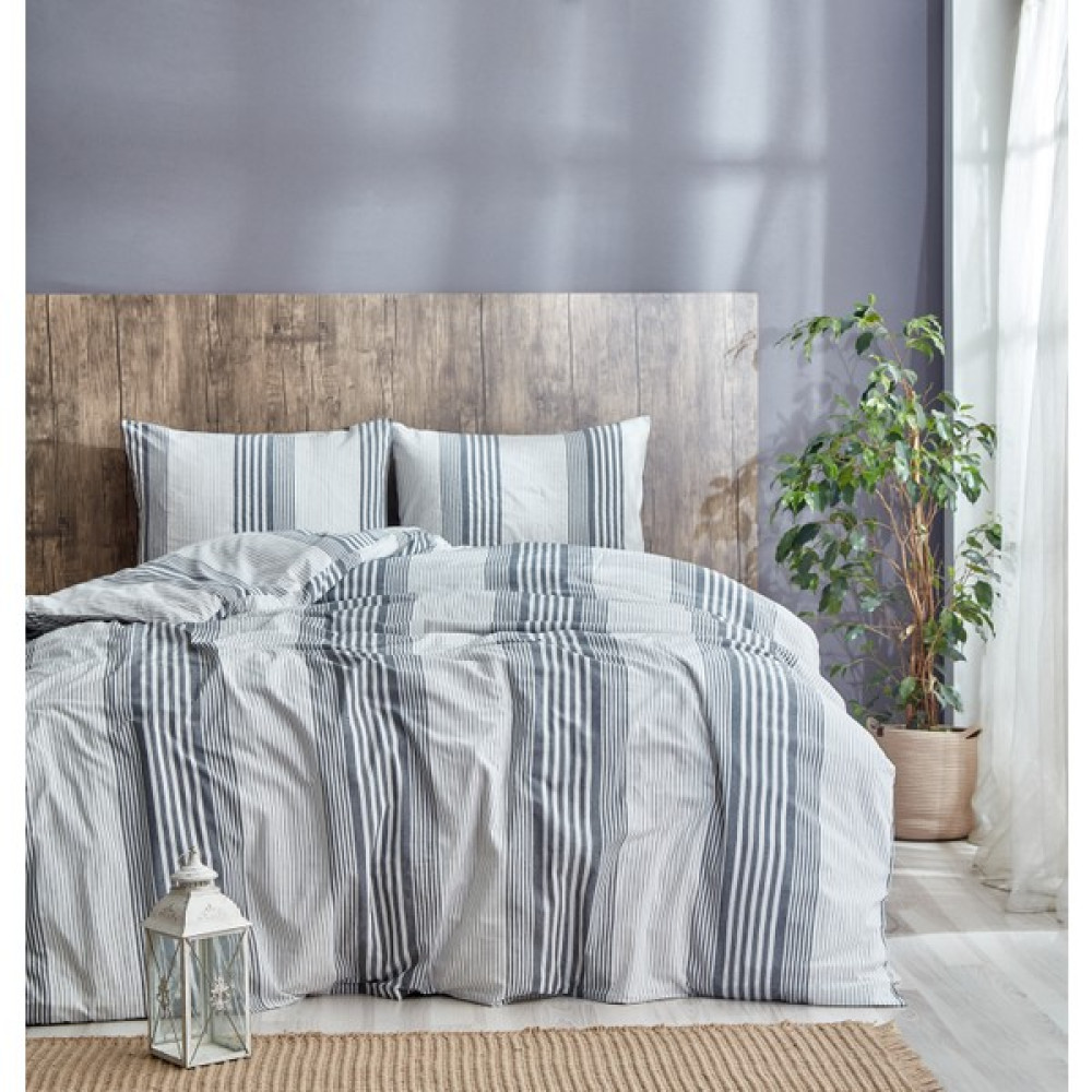 Sesi Textile Nevresim Takımı Çift Kişilik Naturel İpliği Boyalı - Lacivert - 200 x 220 cm Nevresim Takımı Fiyatı