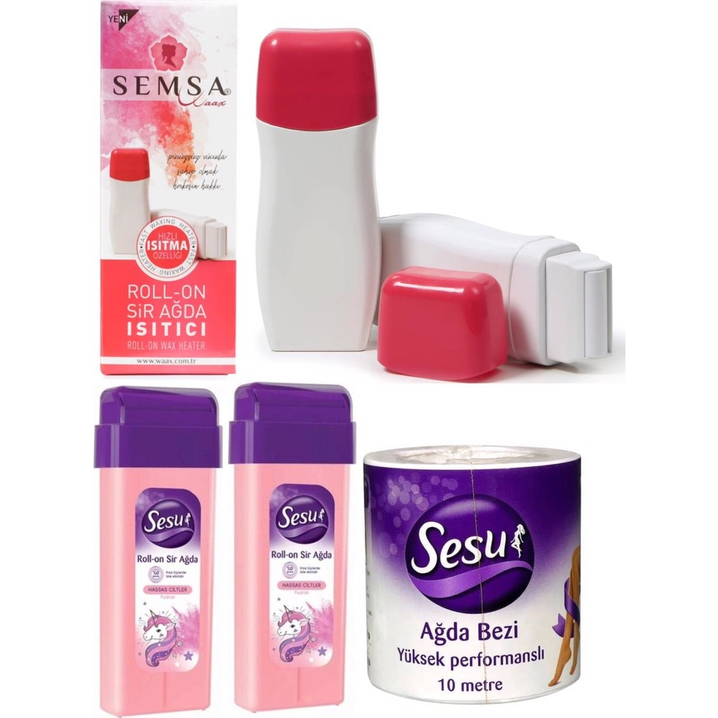 Sesu Roll-On Kartuş Ağda x 2 + Ağda Isıtıcısı + Ağda Bezi Hassas Cilt Set Deodorantlar Fiyatı