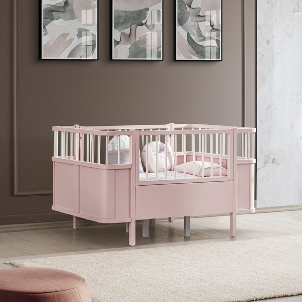 Setay Mdf Beşik Siesta Büyüyen Beşik 90 x 130 - Siesta Karyola 90 x 190 - Pembe Beşik Fiyatı