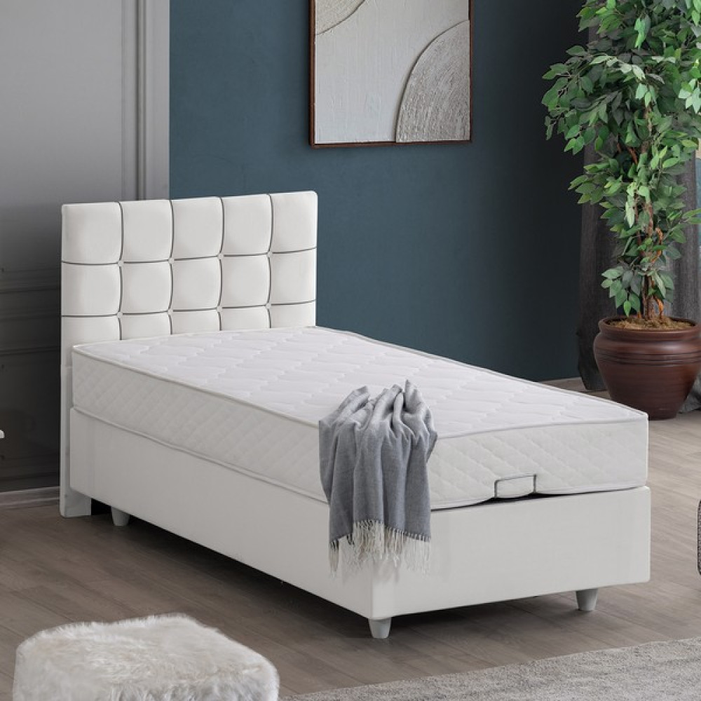Setay Tavira Ikili Set, Baza Başlık Seti - Beyaz - 90 x 190 cm Baza Fiyatı