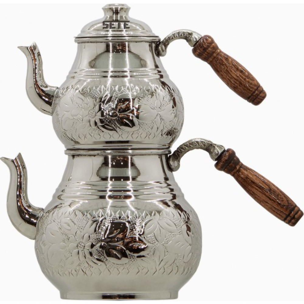 Sete Bakır Çaydanlık Desenli Büyük Boy Çay / Çaydanlık Setleri Fiyatı