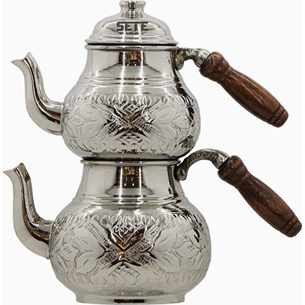 Sete Bakır Çaydanlık Desenli Küçük Boy Çay / Çaydanlık Setleri Fiyatı