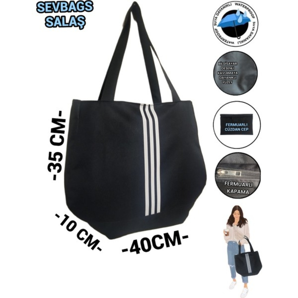 Sev Bags Sevbags Çizgili Salaş Kadın Omuz ve Kol Çantası Bayan Çanta ve Cüzdan Fiyatı
