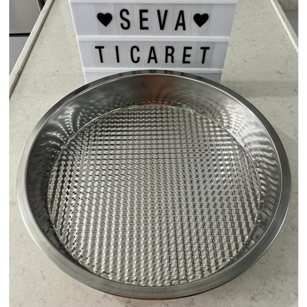Seva Çiğköfte Tepsisi Lüks Paslanmaz Çelik 2 Li ( 2 ve 3 No 39CM 43CM ) - 39 cm Servis Tepsisi Fiyatı
