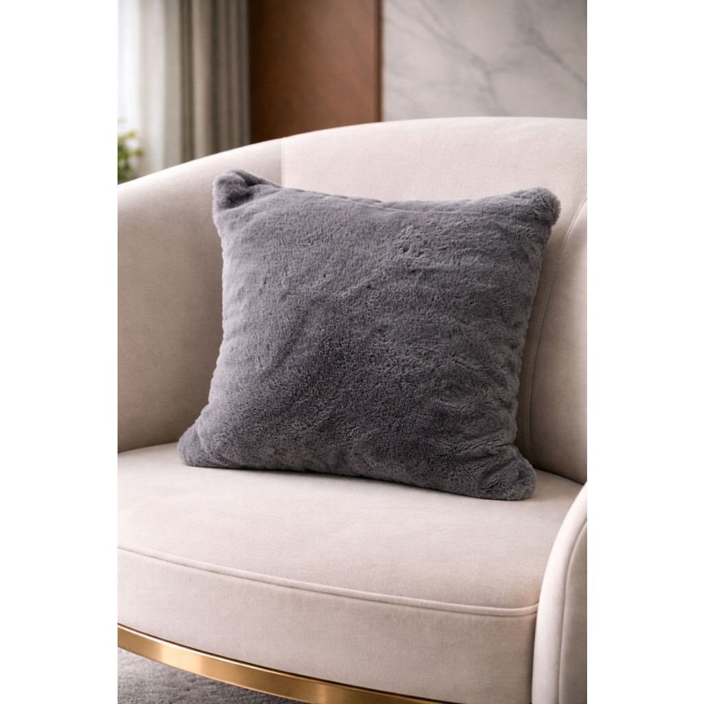Sevara Dekor Peluş Kırlent Kılıfı - 43 x 43 cm - Açık Gri Anne Bebek Oyuncak Fiyatı