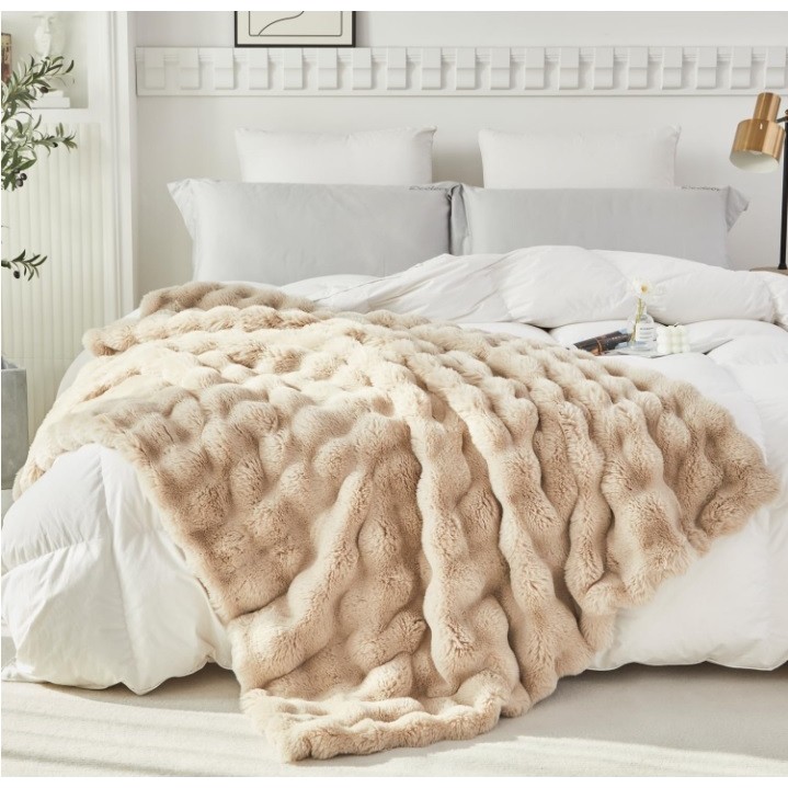 Sevara Dekor Peluş Koltuk Şalı Pofuduk Koltuk Örtüsü Bubble Koltuk Örtüsü Açık Bej 150 x 100 cm - 100 x 150 cm Anne Bebek Oyuncak Fiyatı