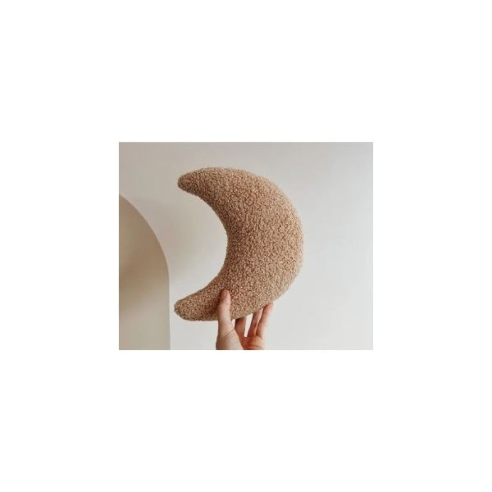 Sevara Dekor Teddy Buklet Moon Ay Yastık Midi Size - 25 x 25 cm - Açık Kahve Kırlent / Mobilya Yastığı Fiyatı