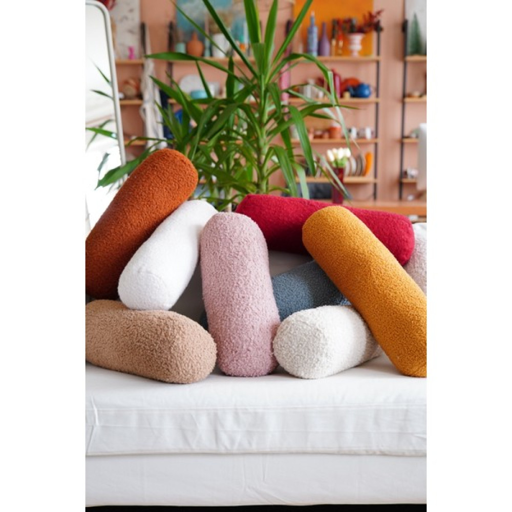 Sevara Dekor Teddy Silindir Yastık Bej - 14 x 50 cm Kırlent / Mobilya Yastığı Fiyatı
