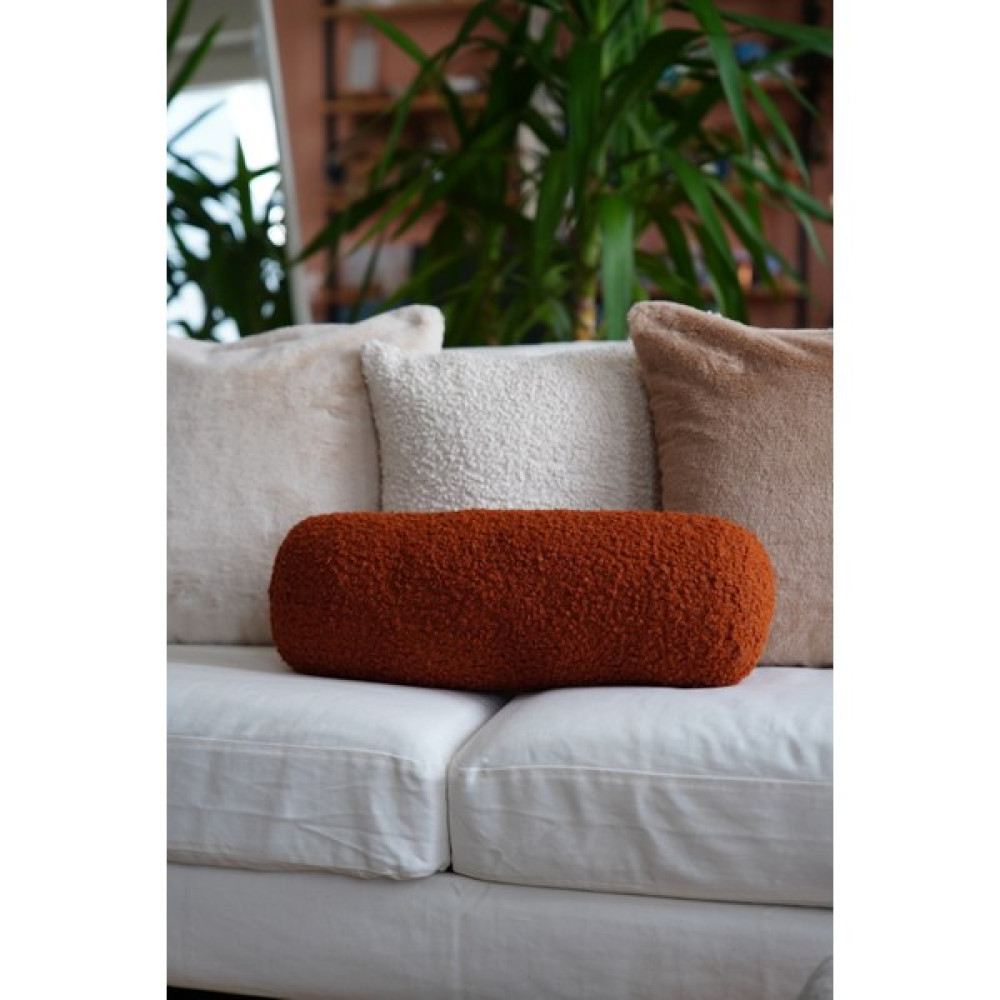Sevara Dekor Teddy Silindir Yastık Kiremit - 14 x 50 cm Kırlent / Mobilya Yastığı Fiyatı