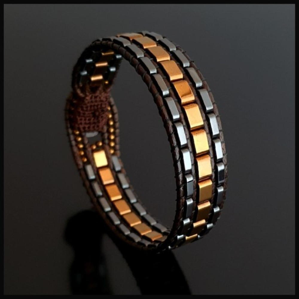 Seven Art Jewelry Doğal Taş Bileklik, Hematit Bileklik, El Yapımı Bileklik, Kahverengi Bileklik - 19 cm Saat ve Bileklik Aksesuarı Fiyatı