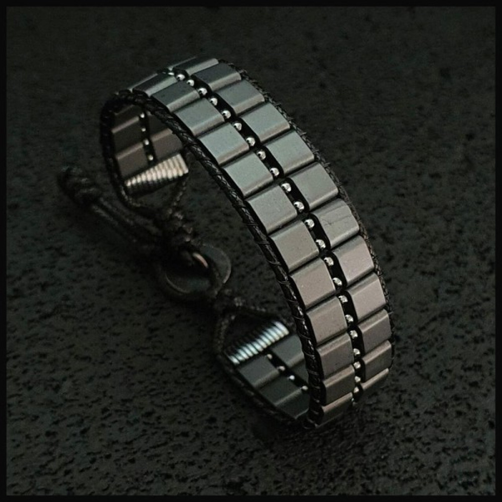 Seven Art Jewelry Doğal Taş Bileklik, Hematit Zırh Bileklik, Gri Bileklik, Erkek Bileklik, Kadın Bileklik - 17 cm Saat ve Bileklik Aksesuarı Fiyatı