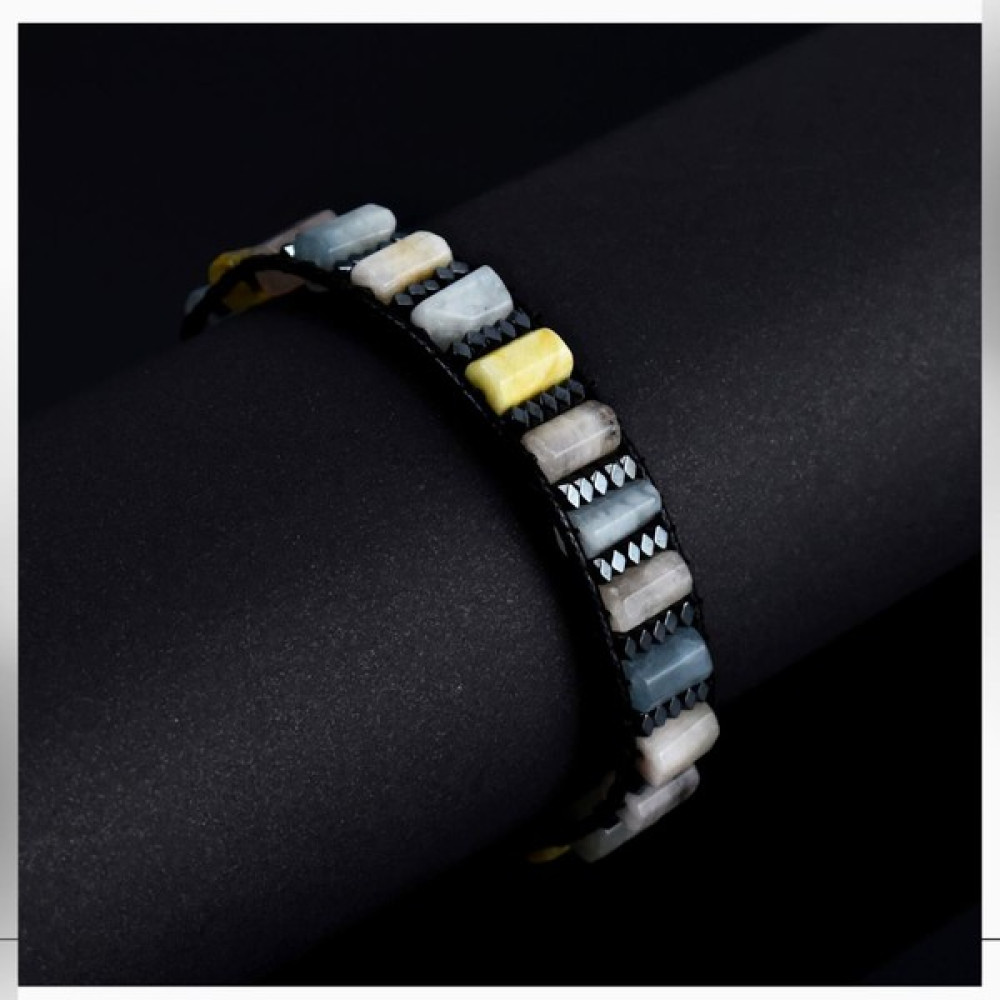 Seven Art Jewelry Doğal Taş Bileklik / Morganit Bileklik / Silindir Bileklik / Erkek Bileklik / Kadın Bileklik - 18 cm - Karışık Saat ve Bileklik Aksesuarı Fiyatı