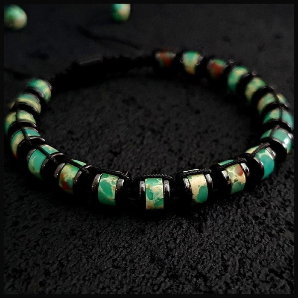 Seven Art Jewelry Doğal Taş Bileklik, Yeşil Varisit Bileklik, Ayarlanabilir Bileklik, Kadın Bileklik, Erkek Bileklik - 19 cm Saat ve Bileklik Aksesuarı Fiyatı