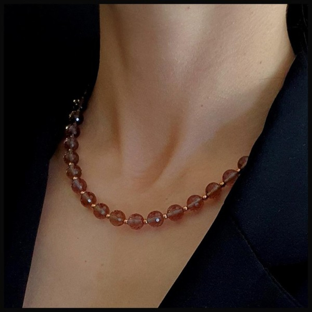 Seven Art Jewelry Rose Gümüş Zultanit Taşı Kolye, 925 Ayar Gümüş Kolye, Kadın Kolye - Rose Gold - 46 cm Gümüş Kolye Fiyatı