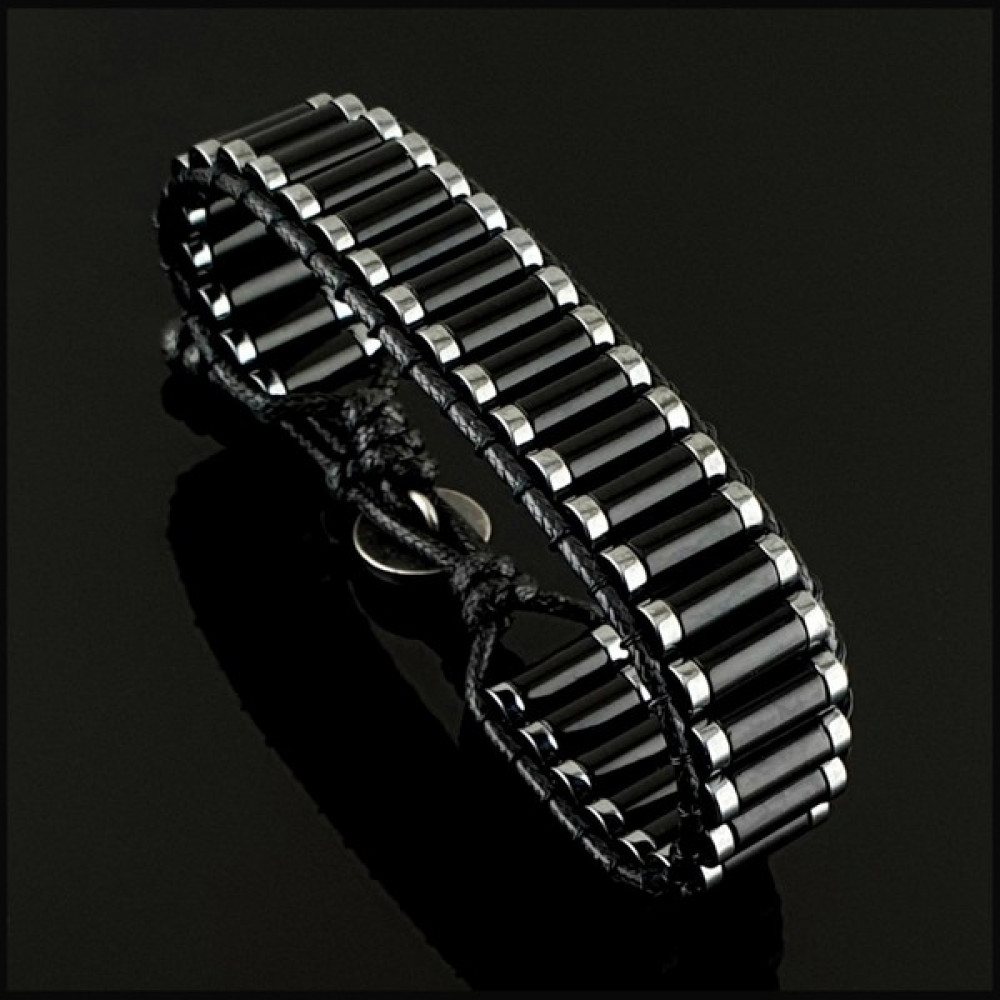 Seven Art Jewelry Siyah Akik ve Hematit Bileklik, Doğal Taş Bileklik, El Yapımı Bileklik, Hediye Bileklik - 17 cm Saat ve Bileklik Aksesuarı Fiyatı
