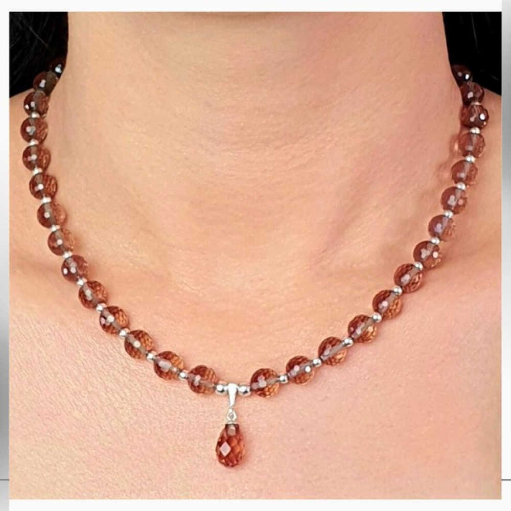 Seven Art Jewelry Zultanit Kolye / 925 Ayar Gümüş Kolye / Kadın Kolye / Zultanit / Doğal Taş Kolye / Gümüş Kolye - Açık Kahverengi Gümüş Kolye Fiyatı