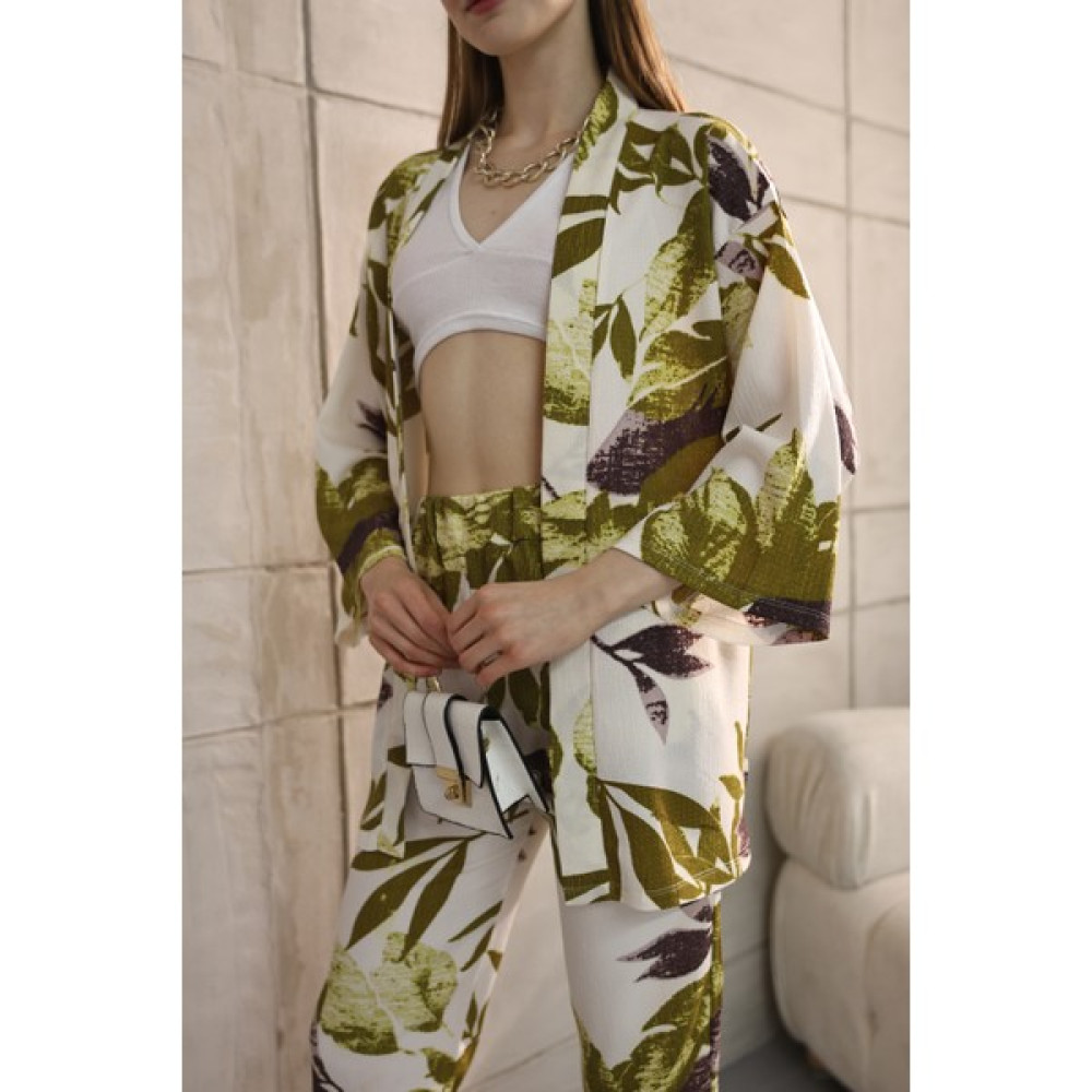 SEVENLINE Kadın Çiçek Desenli Kimono Takımı Kadın Giyim Fiyatı