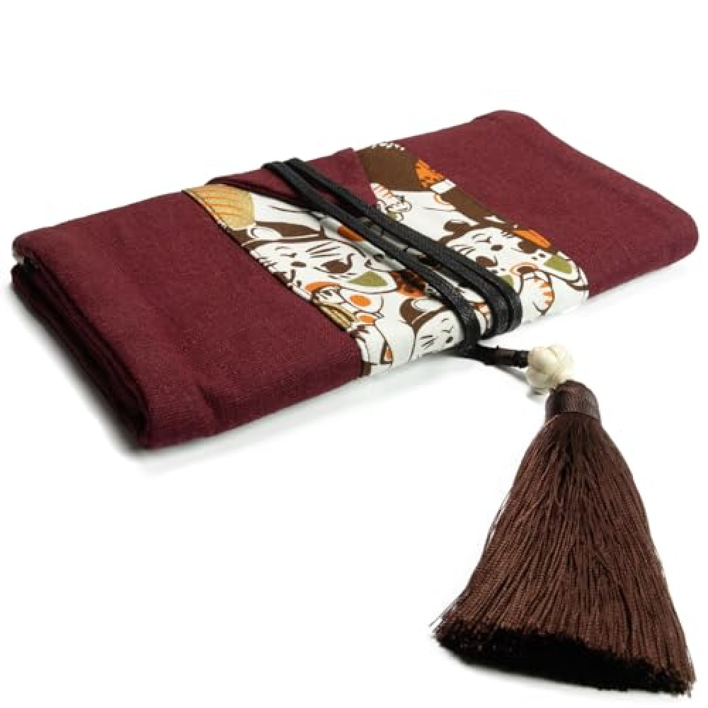 SEVENSUN Handmade Linen Crochet Hook Organizer Bag – Large Capacity Storage Pouch for Crochet Hooks and Accessories – Durable & Multi-Purpose – Portable Knitting Tool Case (Hooks Not Included)