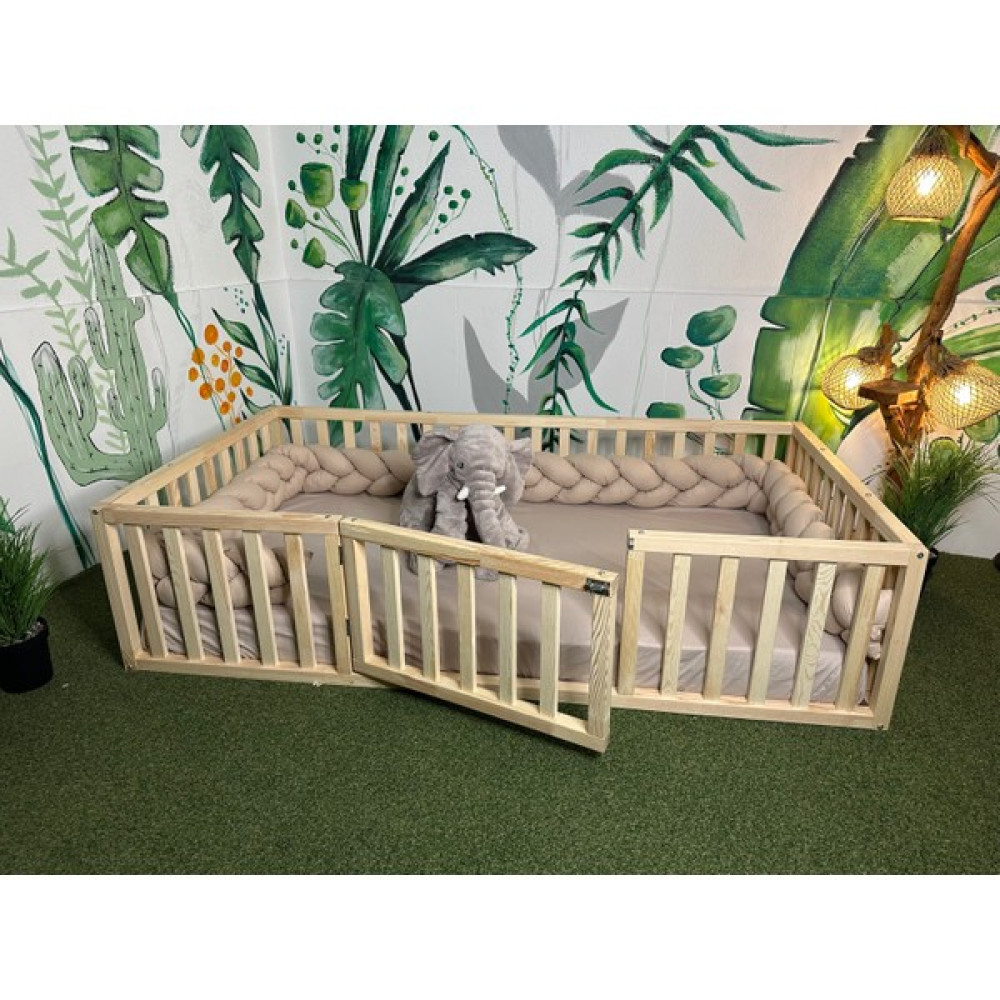 Seventeen Design Montessori Doğal Ahşap Yer Yatağı, Montessori Bebek ve Çocuk Yatağı, Doğal Bebek ve Çocuk Karyolası - 100 x 200 cm - Kahverengi Karyola Fiyatı