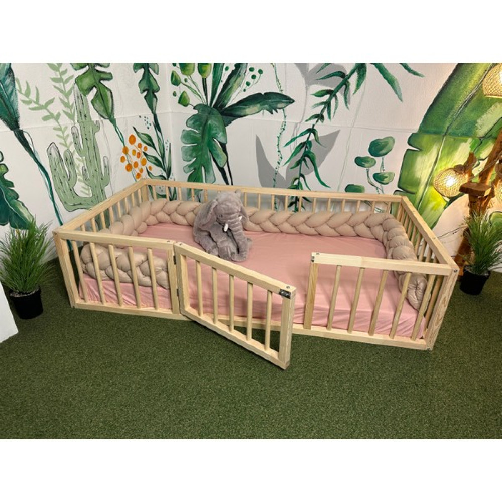 Seventeen Design Montessori Doğal Ahşap Yer Yatağı, Montessori Bebek ve Çocuk Yatağı, Doğal Bebek ve Çocuk Karyolası - 120 x 200 cm - Kahverengi Karyola Fiyatı