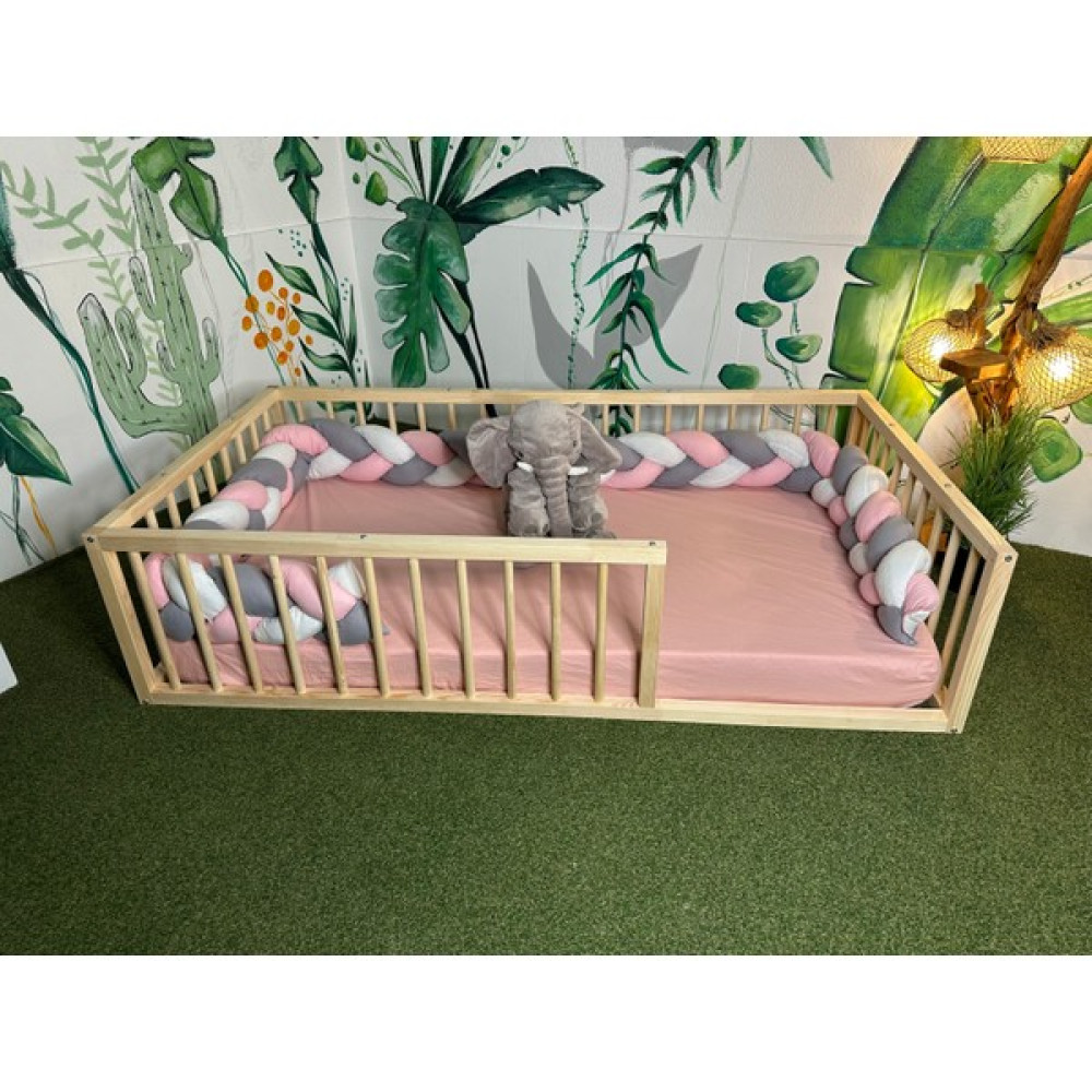 Seventeen Design Montessori Doğal Ahşap Yer Yatağı, Montessori Bebek ve Çocuk Yatağı, Doğal Bebek ve Çocuk Karyolası - 60 x 120 cm - Kahverengi Karyola Fiyatı