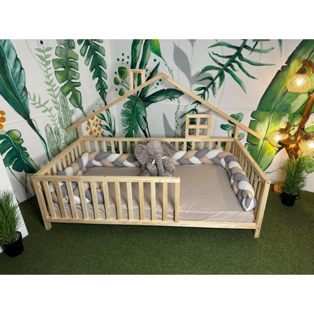 Seventeen Design Montessori Doğal Ahşap Yer Yatağı, Montessori Bebek ve Çocuk Yatağı, Doğal Bebek ve Çocuk Karyolası - 80 x 180 cm - Kahverengi Karyola Fiyatı