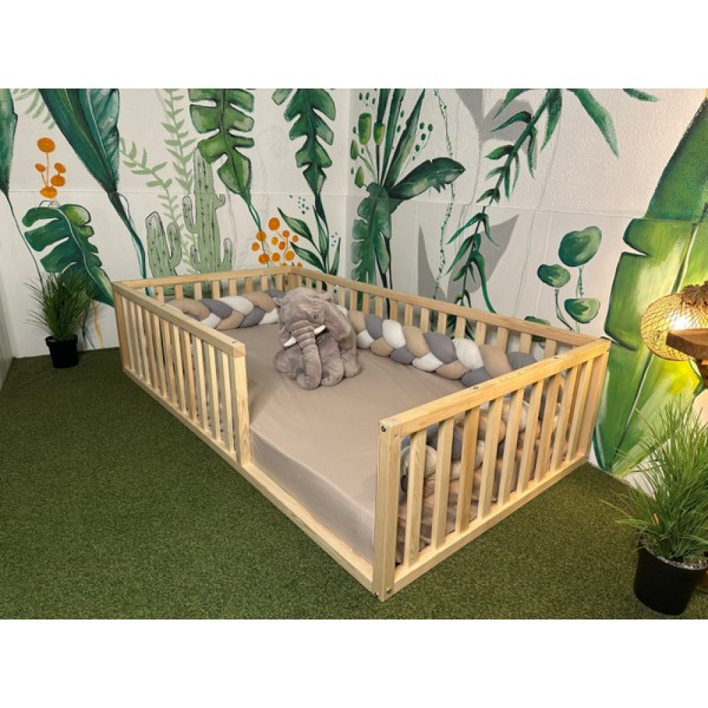 Seventeen Design Montessori Doğal Ahşap Yer Yatağı, Montessori Bebek ve Çocuk Yatağı, Doğal Bebek ve Çocuk Karyolası - 90 x 190 cm Karyola Fiyatı