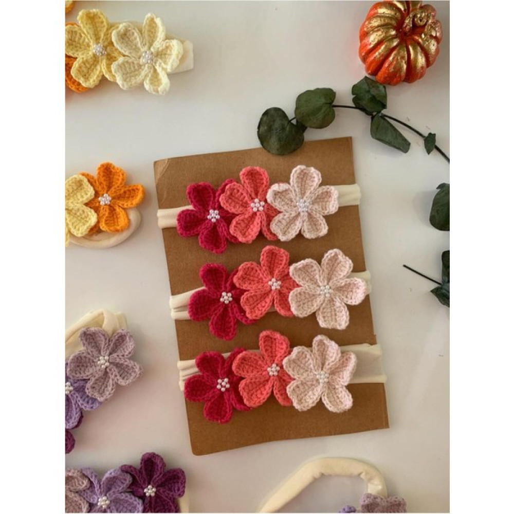 Sevgi Çiçeği Bandana El Emeği Bebek Çocuk Saç Bandı / Bandanası - Children's And Baby Hair Band Toka, Taç & Saç Bandı Fiyatı