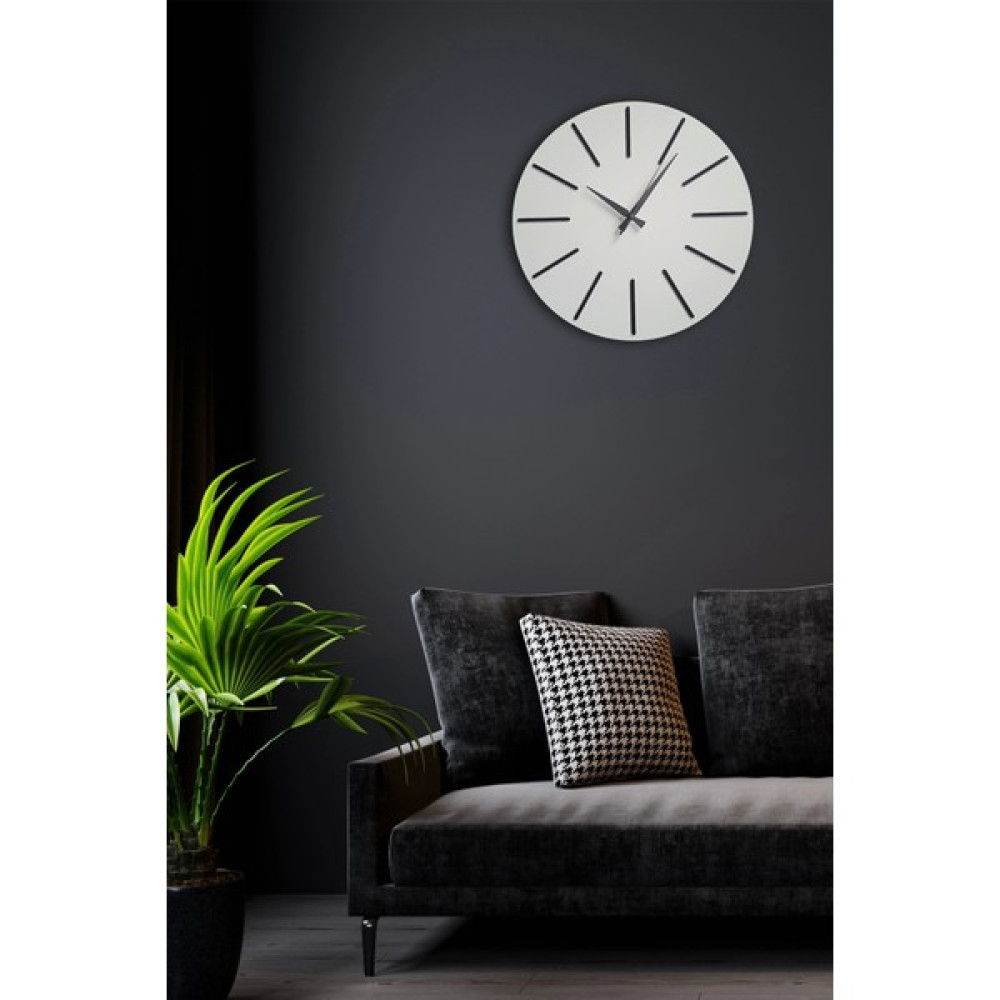 Sevgi Craft Beyaz Ahşap Dekoratif Duvar Saati Siyah Mekanizmalı - 45 x 45 cm Dekoratif Saat Fiyatı