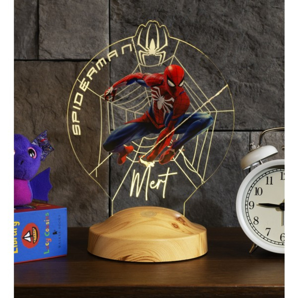Sevgi Lambası Örümcek Adam Spider Man Figürlü Kişiye Özel Gece Lambası - Renkli Elektrik ve Aydınlatma Fiyatı