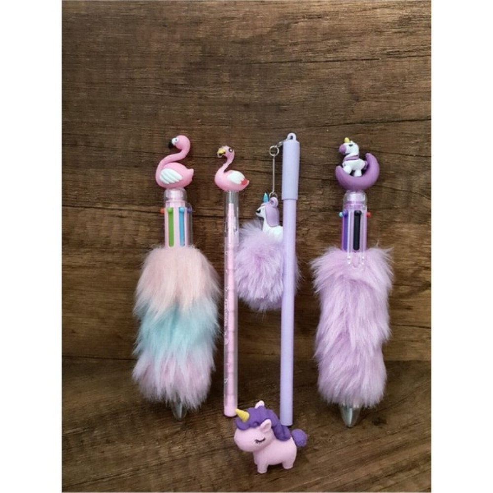 Sevgi Unicorn ve Flamingo Süslü Kalem Seti Lüx Tükenmez Kalem Fiyatı