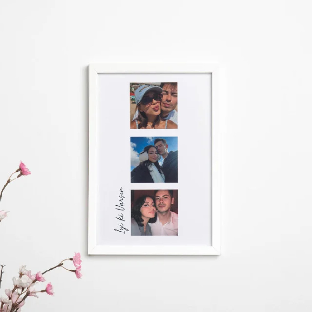 Sevgiliye 3 Fotoğraflı 20x30 Yapışan Çerçeve Resim & Fotoğraf Çerçevesi Fiyatı